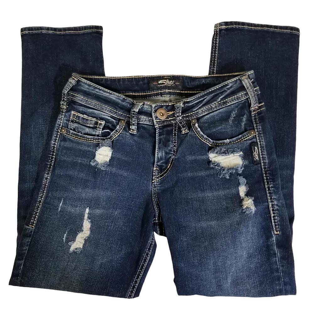 Stylish Distressed Blue Jeans